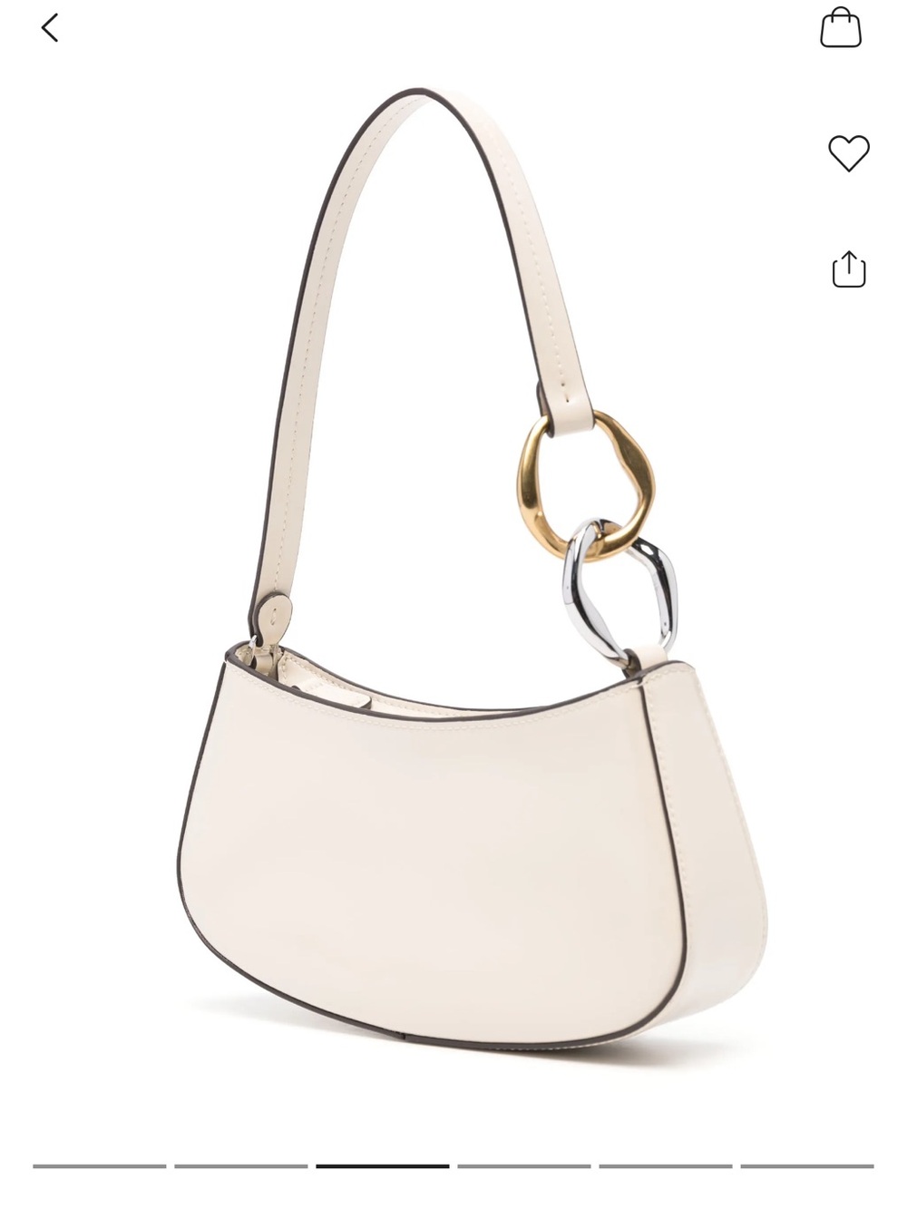 Staud Ollie Cream Shoulder Bag with Gold & Silver Hardware - Picture 2 of 10